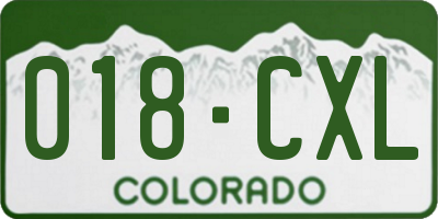 CO license plate 018CXL
