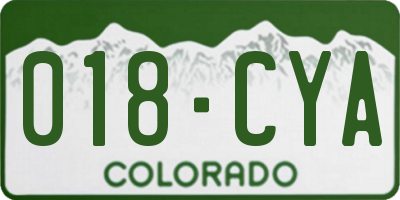 CO license plate 018CYA