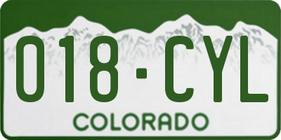 CO license plate 018CYL