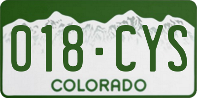 CO license plate 018CYS
