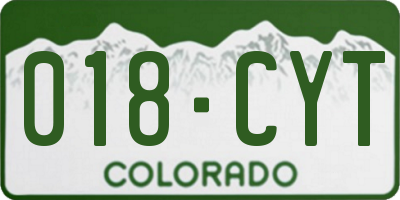 CO license plate 018CYT