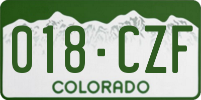 CO license plate 018CZF