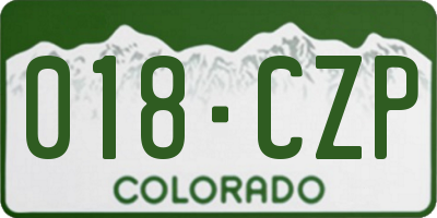 CO license plate 018CZP