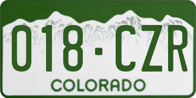 CO license plate 018CZR