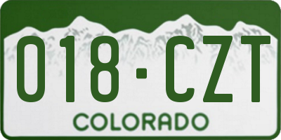 CO license plate 018CZT