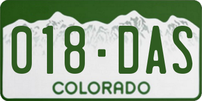 CO license plate 018DAS