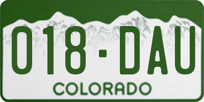 CO license plate 018DAU