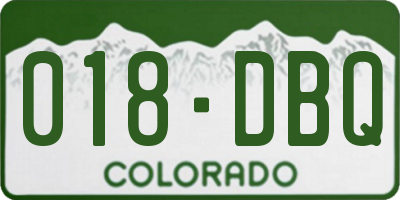 CO license plate 018DBQ