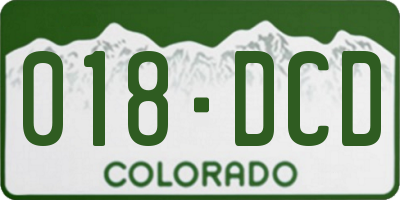 CO license plate 018DCD