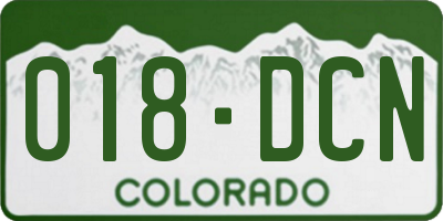 CO license plate 018DCN
