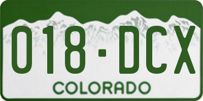CO license plate 018DCX