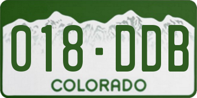 CO license plate 018DDB
