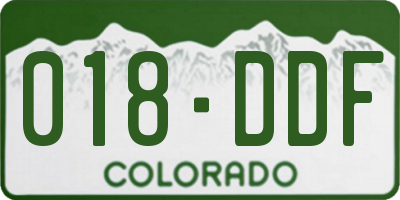 CO license plate 018DDF