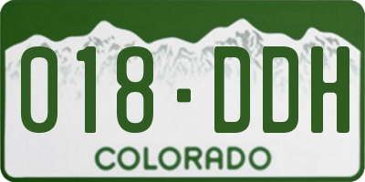 CO license plate 018DDH