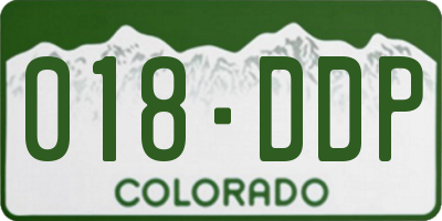 CO license plate 018DDP