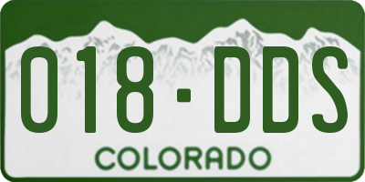 CO license plate 018DDS