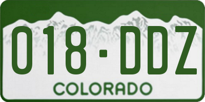 CO license plate 018DDZ