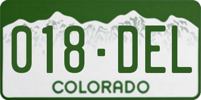 CO license plate 018DEL