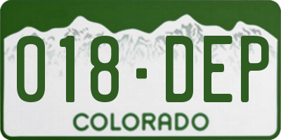 CO license plate 018DEP