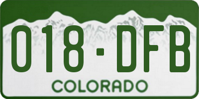 CO license plate 018DFB