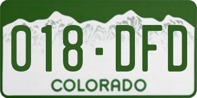 CO license plate 018DFD