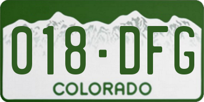 CO license plate 018DFG