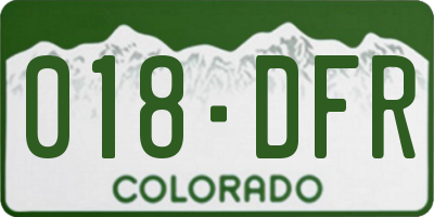 CO license plate 018DFR