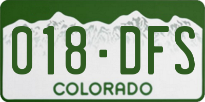 CO license plate 018DFS