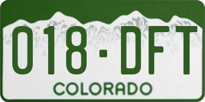 CO license plate 018DFT
