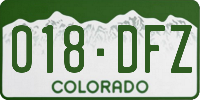 CO license plate 018DFZ