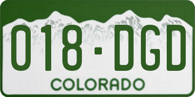CO license plate 018DGD