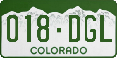 CO license plate 018DGL