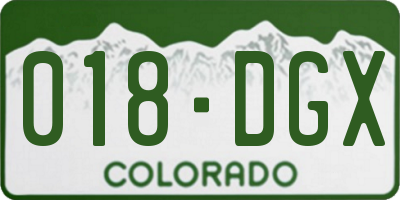 CO license plate 018DGX