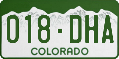CO license plate 018DHA
