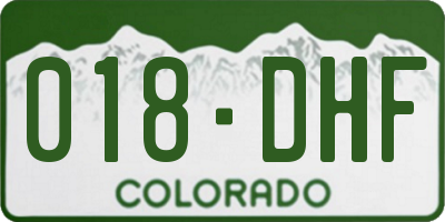 CO license plate 018DHF