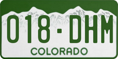 CO license plate 018DHM