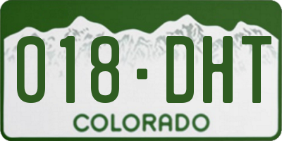 CO license plate 018DHT