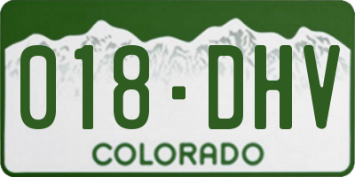 CO license plate 018DHV