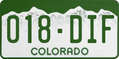 CO license plate 018DIF