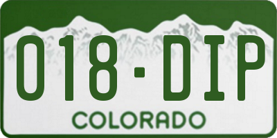 CO license plate 018DIP
