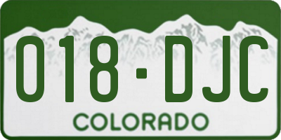 CO license plate 018DJC