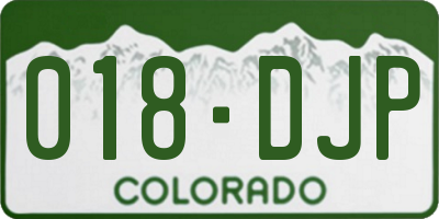 CO license plate 018DJP