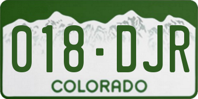CO license plate 018DJR