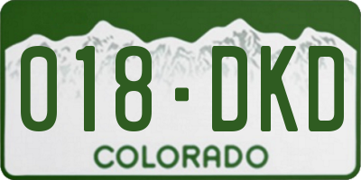 CO license plate 018DKD