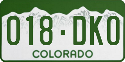 CO license plate 018DKO