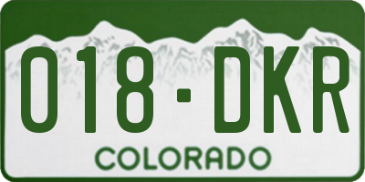 CO license plate 018DKR