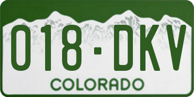 CO license plate 018DKV