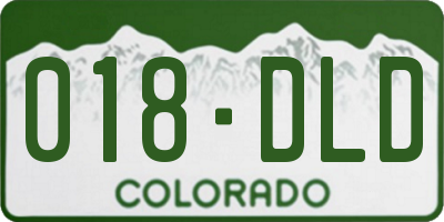 CO license plate 018DLD