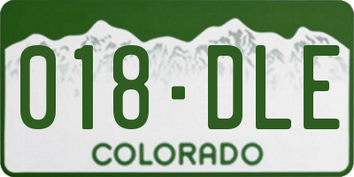 CO license plate 018DLE