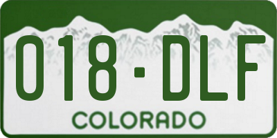 CO license plate 018DLF